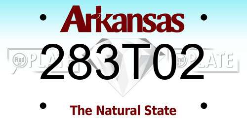 283T02 Arkansas License Plate