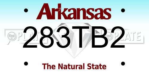 283TB2 Arkansas License Plate