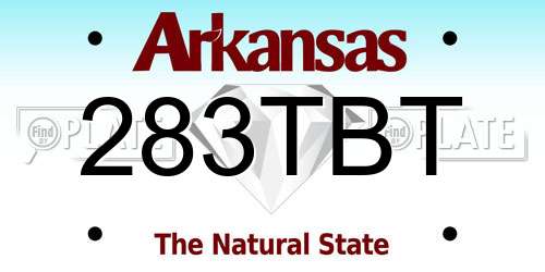 283TBT Arkansas License Plate