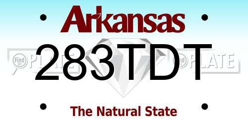 283TDT Arkansas License Plate
