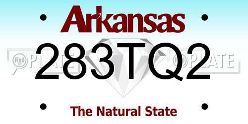283TQ2 Arkansas License Plate