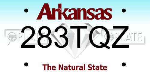 283TQZ Arkansas License Plate