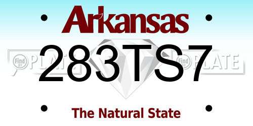 283TS7 Arkansas License Plate