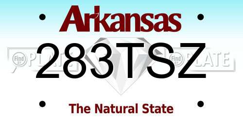283TSZ Arkansas License Plate