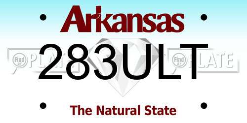 283ULT Arkansas License Plate