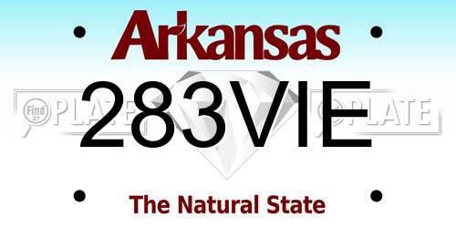283VIE Arkansas License Plate