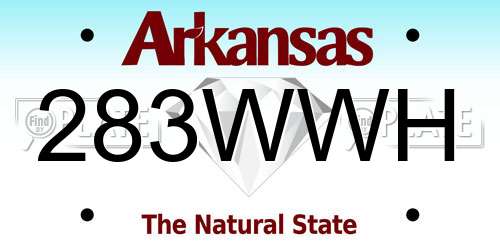283WWH Arkansas License Plate