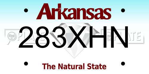283XHN Arkansas License Plate