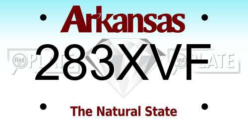 283XVF Arkansas License Plate