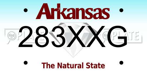 283XXG Arkansas License Plate