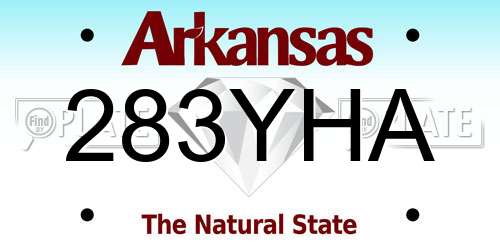 283YHA Arkansas License Plate