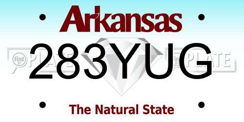 283YUG Arkansas License Plate