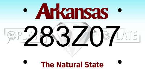 283Z07 Arkansas License Plate