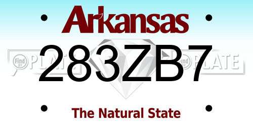 283ZB7 Arkansas License Plate