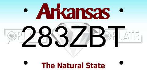 283ZBT Arkansas License Plate