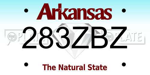 283ZBZ Arkansas License Plate