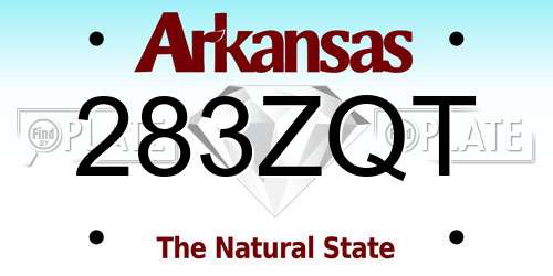 283ZQT Arkansas License Plate