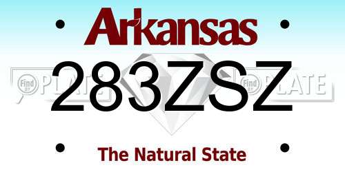 283ZSZ Arkansas License Plate