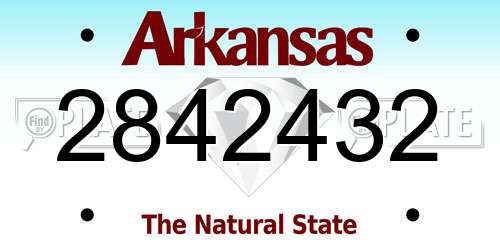 2842432 Arkansas License Plate