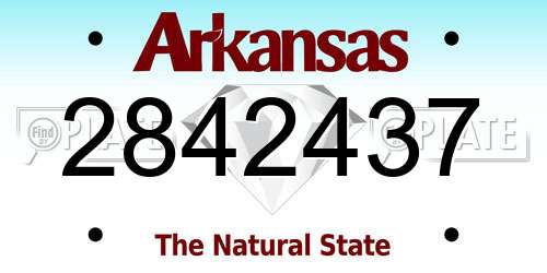 2842437 Arkansas License Plate