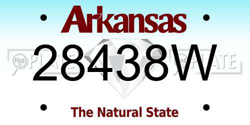 28438W Arkansas License Plate