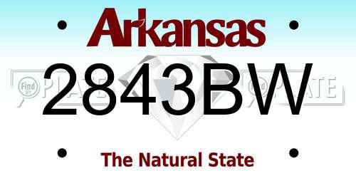 2843BW Arkansas License Plate