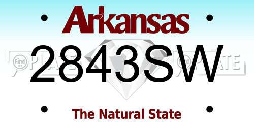 2843SW Arkansas License Plate