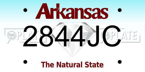 2844JC Arkansas License Plate