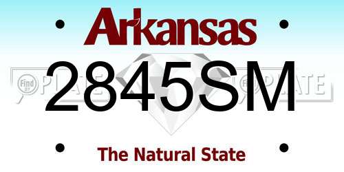 2845SM Arkansas License Plate