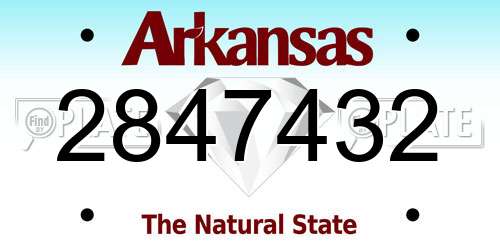 2847432 Arkansas License Plate