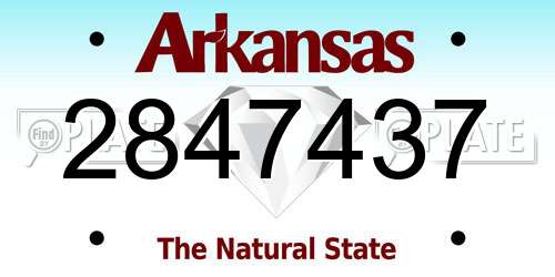 2847437 Arkansas License Plate