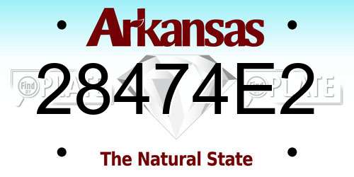 28474E2 Arkansas License Plate