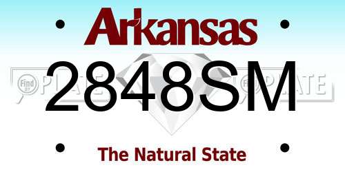 2848SM Arkansas License Plate