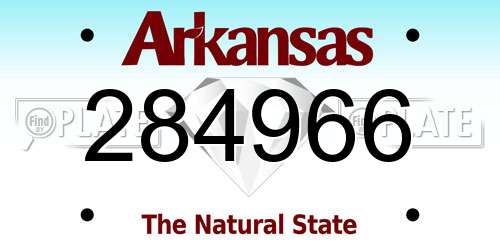 284966 Arkansas License Plate
