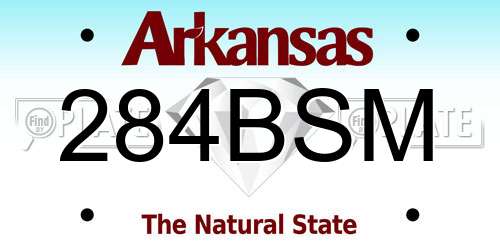 284BSM Arkansas License Plate