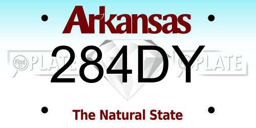 284DY Arkansas License Plate