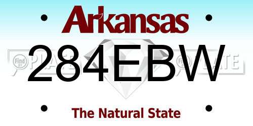 284EBW Arkansas License Plate