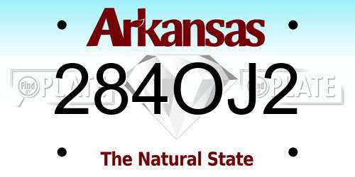 284OJ2 Arkansas License Plate