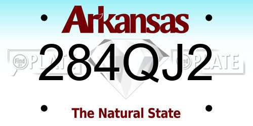 284QJ2 Arkansas License Plate