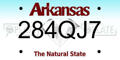 284QJ7 Arkansas License Plate