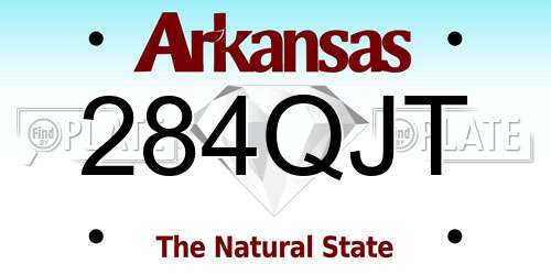 284QJT Arkansas License Plate