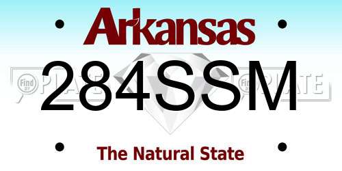284SSM Arkansas License Plate