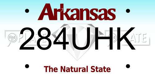 284UHK Arkansas License Plate