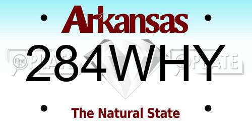 284WHY Arkansas License Plate