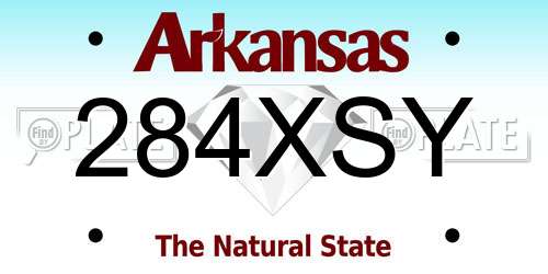 284XSY Arkansas License Plate