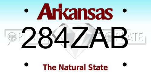 284ZAB Arkansas License Plate