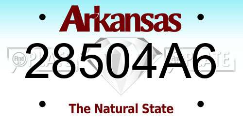 28504A6 Arkansas License Plate