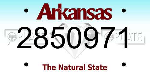 2850971 Arkansas License Plate