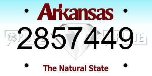 2857449 Arkansas License Plate
