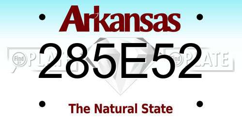 285E52 Arkansas License Plate